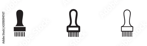 Bilde på lerret Set of basting brush icons in glyph, line, and hand-drawn styles
