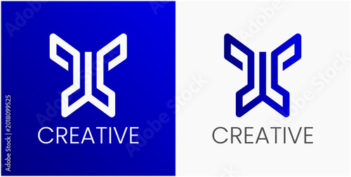 Cuadro en lienzo Abstract logo design with clean, modern shapes