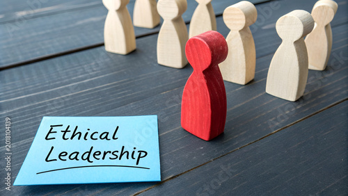 Ethical Leadership Concept with Red Figure Standing Out