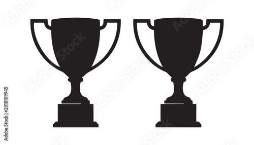 Fotografia black and white silhouette of trophy set very high quality vector illustration