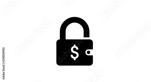 Secure Wallet Icon with Dollar Sign and Lock.