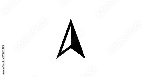 North Arrow Symbol Graphic Design Element.