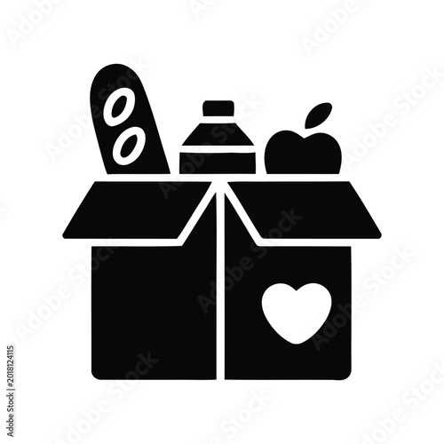 Minimalist gift boxes with hearts and delivery icons on white background
