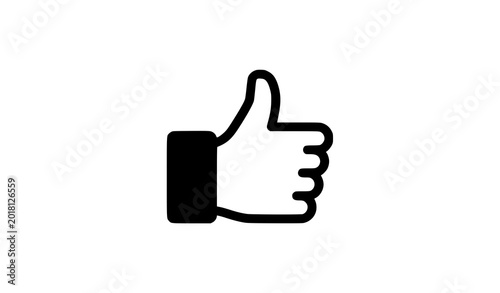 Foto Modern Black Thumbs Up Approval Symbol Vector Icon