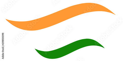 Canvastavla Set of Indian Flag colorful ribbons, Indian Flag Curved underline
