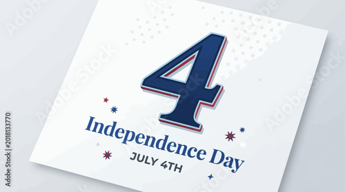 фотографія Vector illustration recreate image of Independence Day celebration card with num
