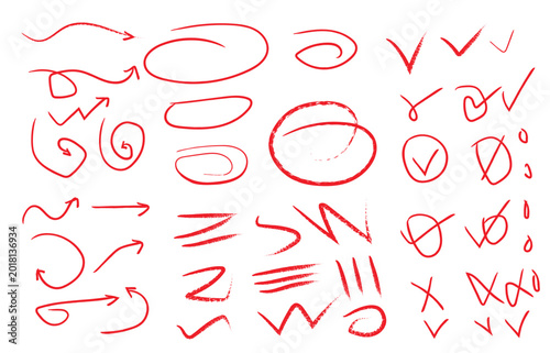 set of hand drawn arrow brush design