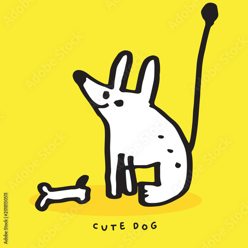 Hand drawing doodle cute dog vector illustration, Cute dog cartoon