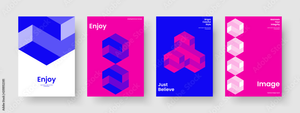 Fototapeta premium Isolated Banner Layout. Geometric Book Cover Design. Creative Business Presentation Template. Report. Brochure. Background. Flyer. Poster. Notebook. Magazine. Catalog. Journal. Newsletter