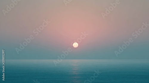 Pale sunset over still sea