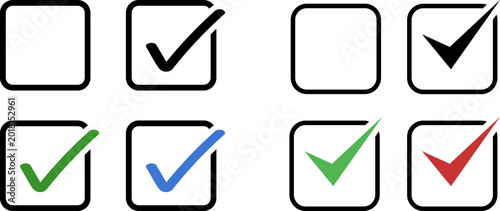 фотографія Checkbox with blank and checked checkbox vector icons set.