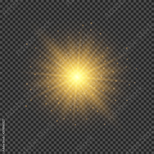 Light effect of orange lens flares