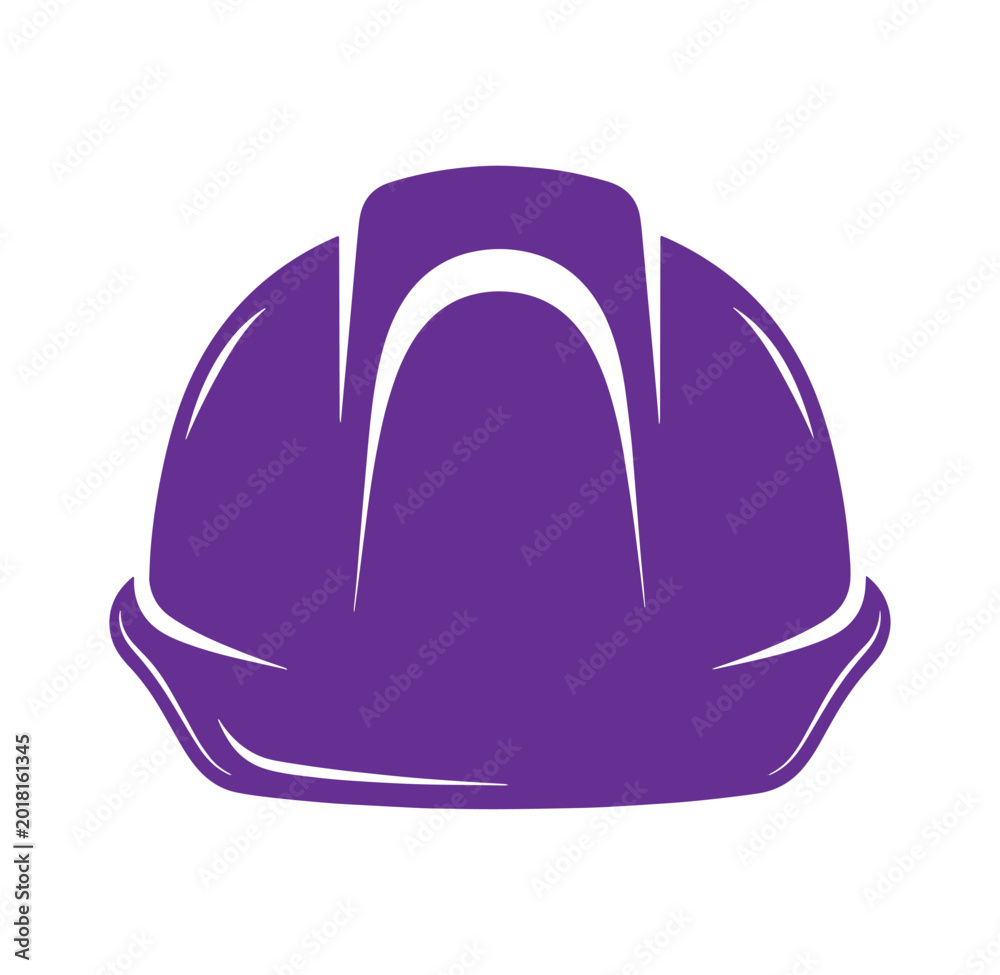 Fototapeta premium Purple hard hat for construction and industrial safety protection