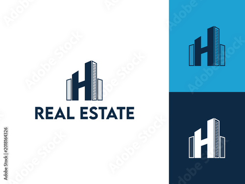 Hestia Home Logo Design, Creative House Property Logo Design with Letter H icon.