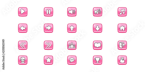 Button Interface Gui Set
