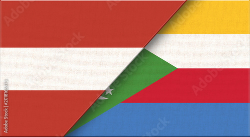 Konstfotografi Flags of Austria and Comoros