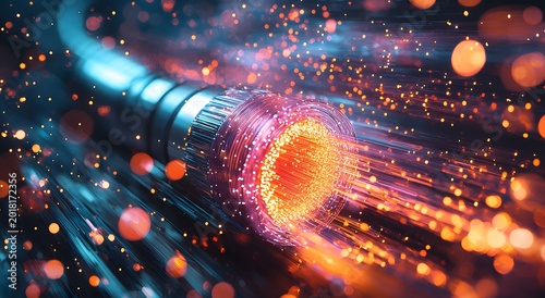 Fiber optic cable data transmission high speed network technology image