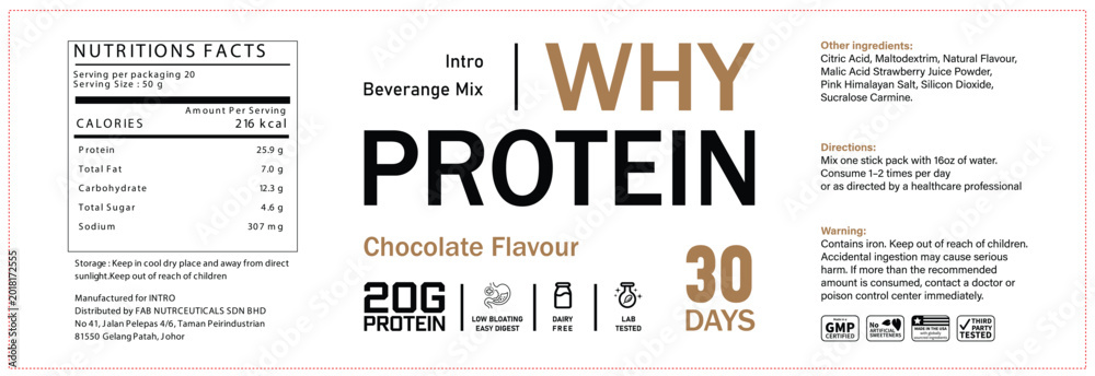 Fototapeta premium Why protein supplement label design