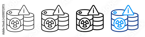 Hazardous Material Icon Different Style Outline Collection Set