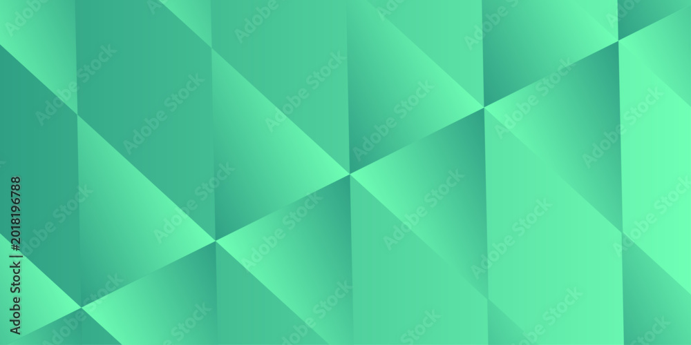 Fototapeta premium Green polygonal mosaic background. 3d Triangles, abstract background. Design wallpaper. Abstract Color Low Poly Background. Polygon Pattern. Creative Design. Used for presentation, information .