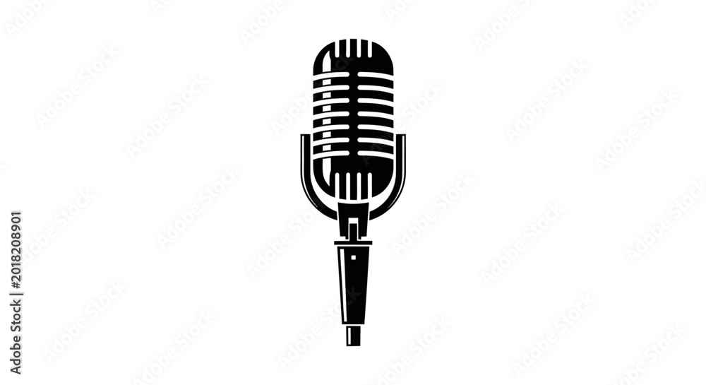 Photos Retro Microphone Icon Vector Graphic