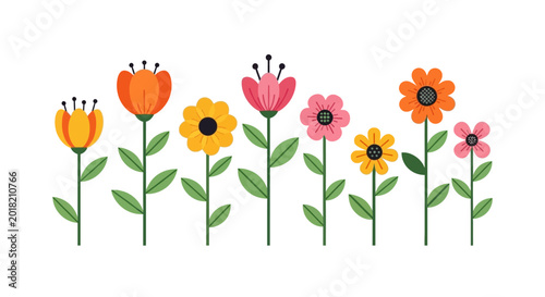 Canvastavla Abstract floral composition featuring a delightful assortment of bright blooming