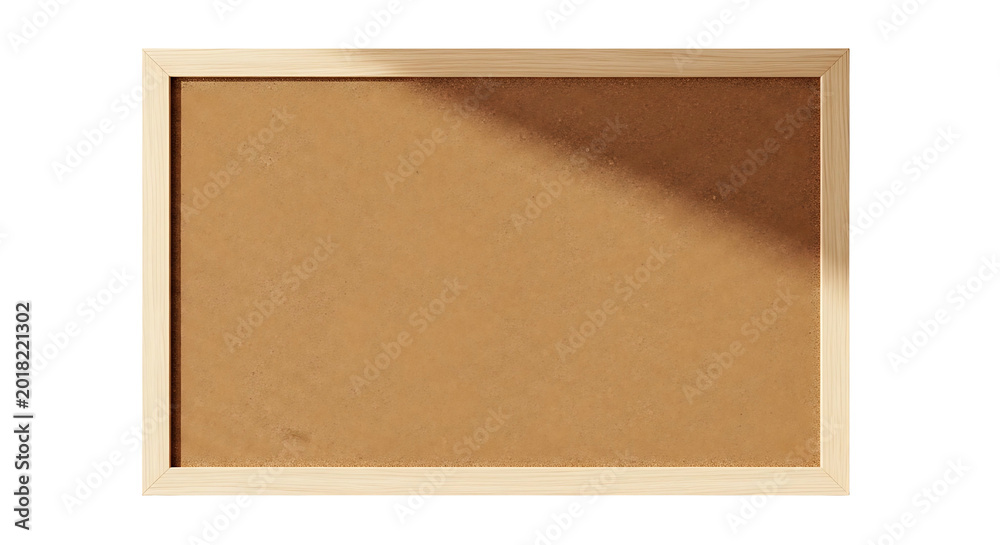 Fototapeta premium Corkboard with Wooden Frame on White Background.