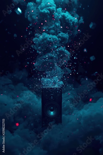 audio speaker in smoke