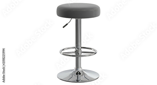 Modern Gray Bar Stool with Chrome Base.