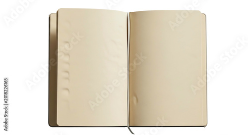 Open notebook with blank pages ready for notes and ideas.