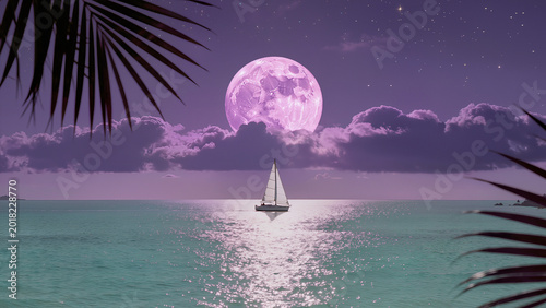 sailboat at night