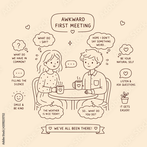 Фотография Couple on awkward first date.