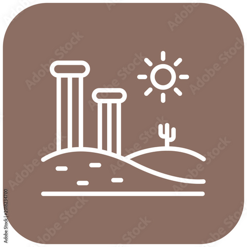 Tableau sur toile Desert Ruin Icon