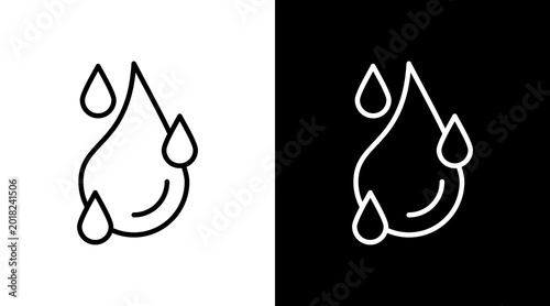Photos Water Drops White Icon Set Design