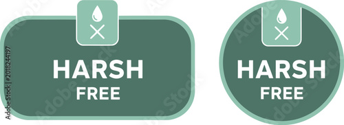 Tableau sur toile Harsh Free Label Badge Set – Allergen Free, Green Minimalist Icons for Packaging
