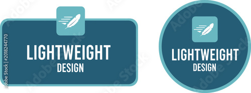 Bild auf Leinwand Lightweight Design Badge Icons with Feather Symbol for Product Labeling and Mark