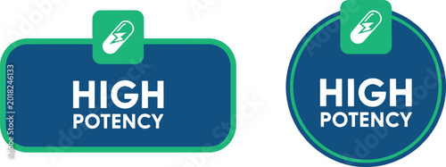 Canvastavla High Potency Badge Icons for Supplements, Medicine, or Pharmaceutical Packaging