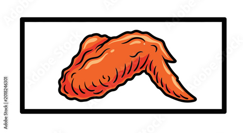 Delicious Crispy Fried Chicken Wing Appetizer, Isolated on White Background