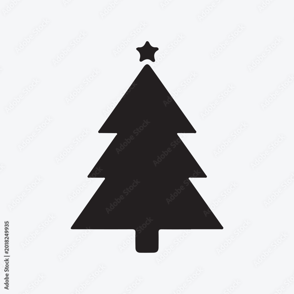 Obraz premium Christmas Tree Silhouette Vector Festive Holiday Tree Isolated Icon