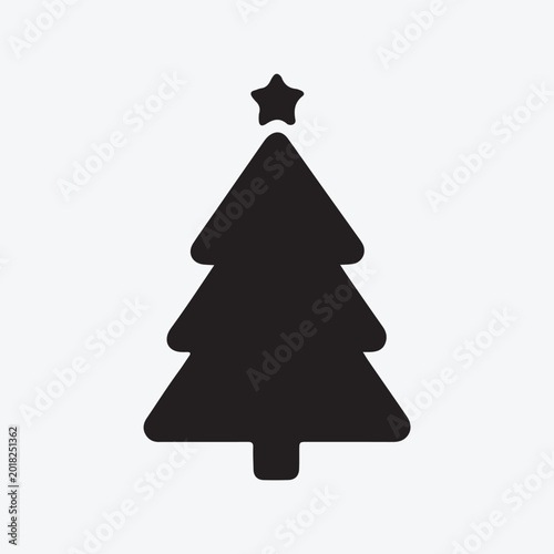 Christmas Tree Silhouette Vector Festive Holiday Tree Isolated Icon