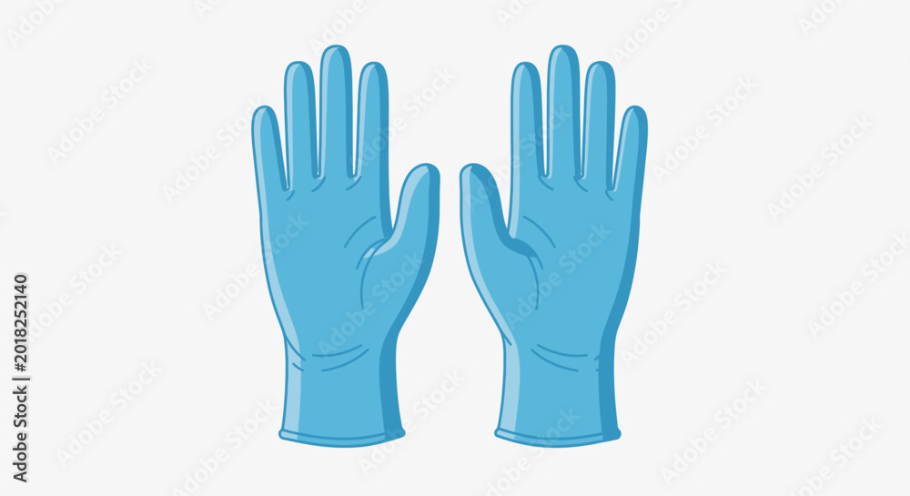 Obraz premium Pair of blue protective gloves isolated on white background for healthcare