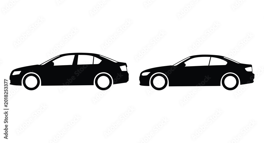 Fototapeta premium car silhouettes side view high quality professional detailed modern elegant