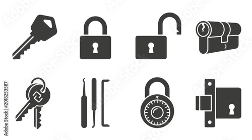 Locks and Keys Security Hardware.
