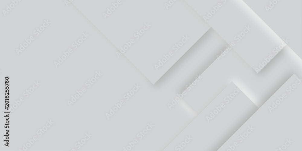 Fototapeta premium Abstract grey line with square shape geometry vector background with soft shadow on neutral light grey textured background.3d architecture pattern design. Template for branding business ..