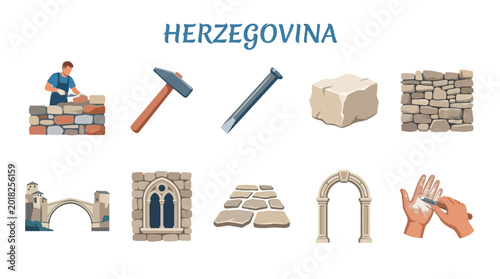 Canvastavla Bosnia and Herzegovina Stone Masonry and Architecture Elements.
