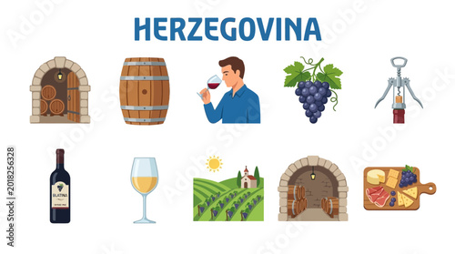 Fotografía Herzegovina Wine Tourism and Traditional Elements Collection.
