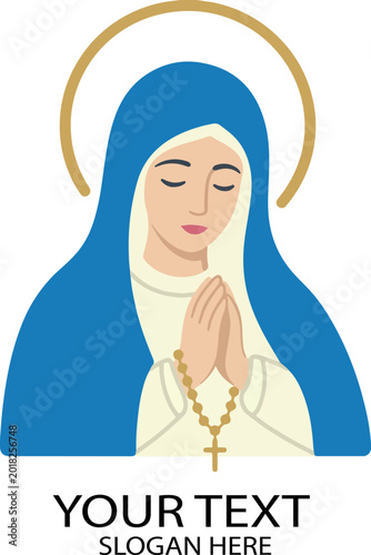 nossa senhora logo  vector white background
