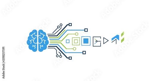 Brain with circuit board technology integration.