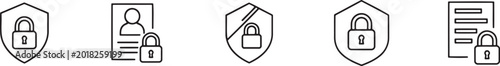 Konstfotografi Security icons set data protection privacy user access control and confidentiali