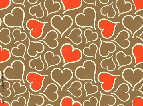 The Seamless abstract background with hearts.